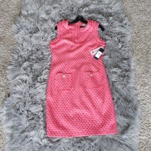 NWT Karl Lagerfeld Pink Check Tweed Shift Dress 8
